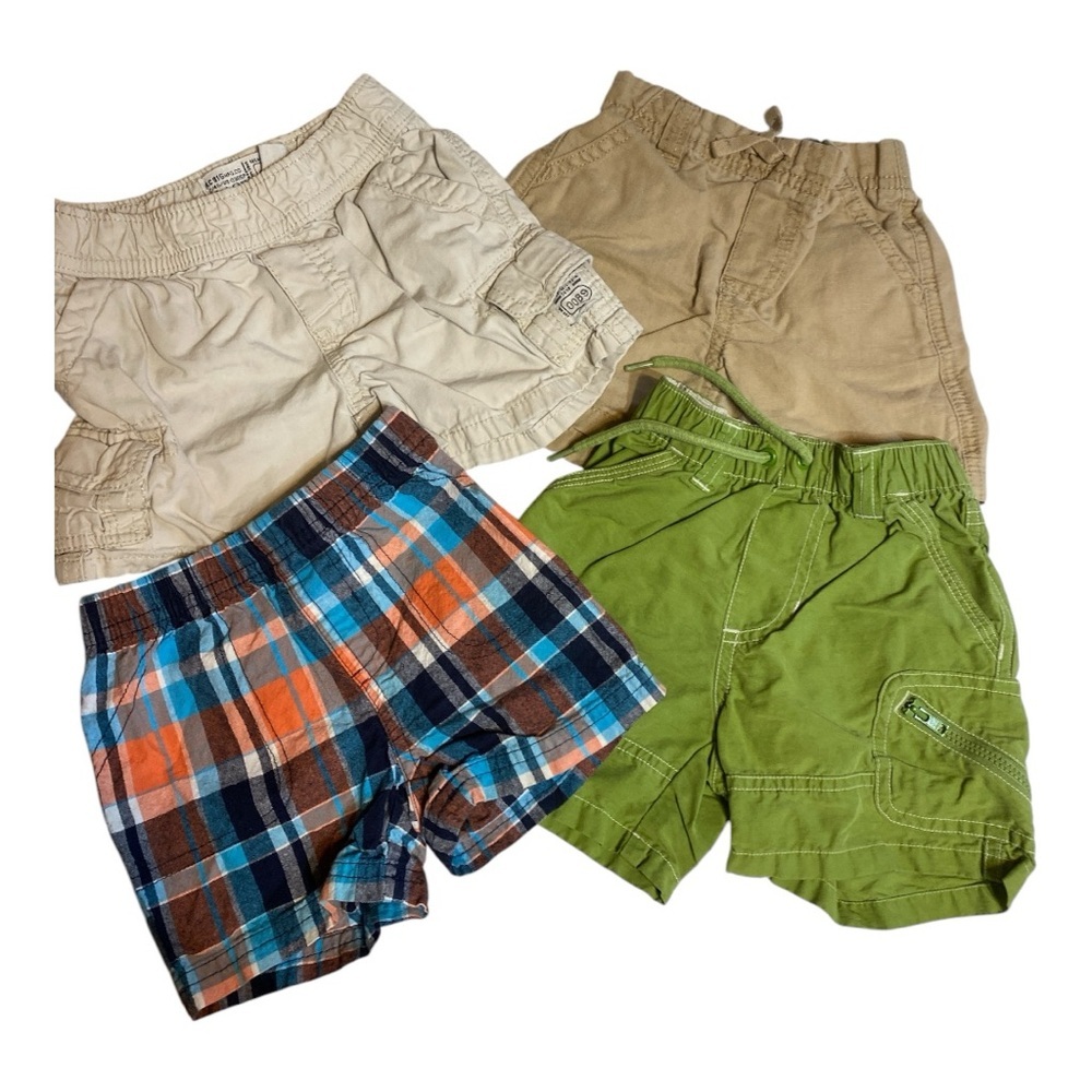Bundle of boy infant 6-12 months shorts elastic waist set of four shorts
